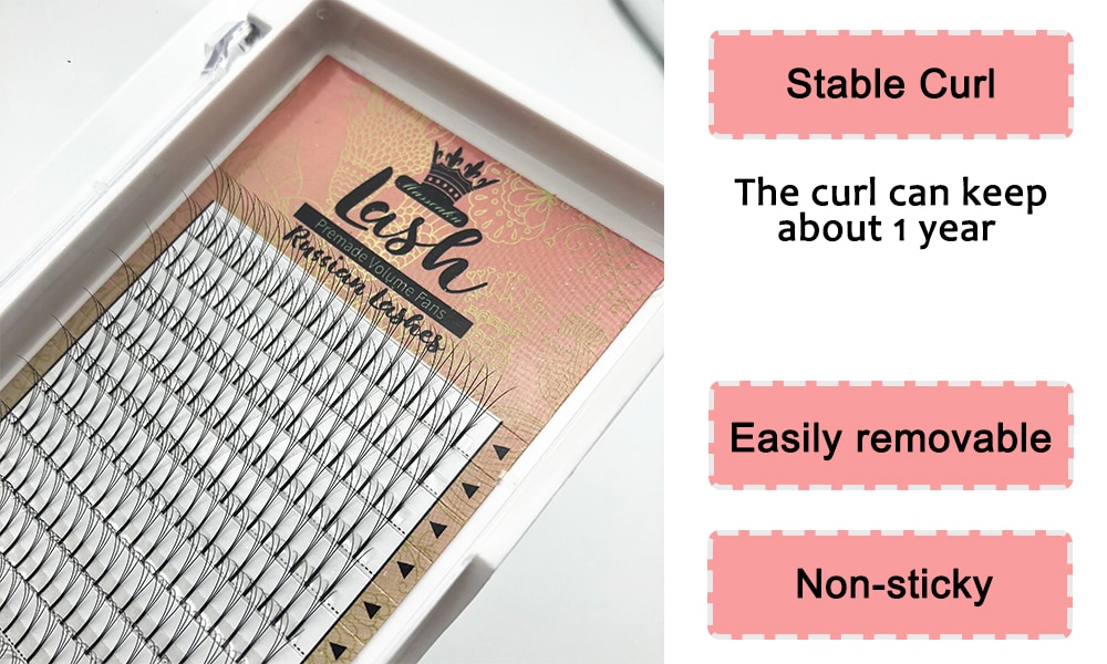 0.7-0.15 mm Thickness Premade Eyelashes 16 Rows Set