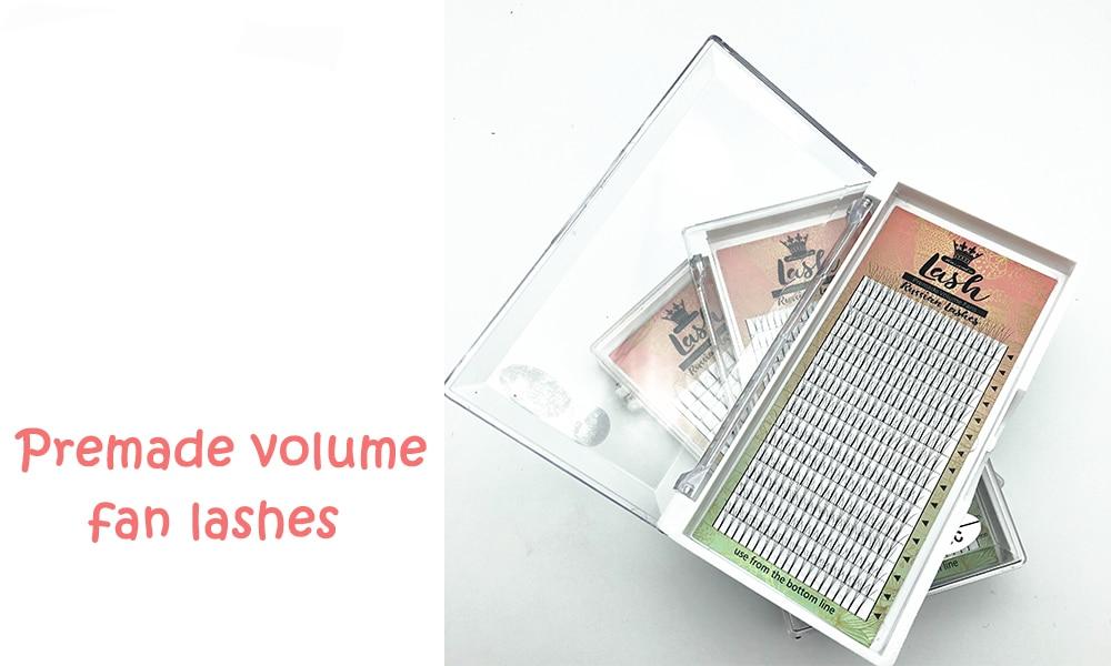 0.7-0.15 mm Thickness Premade Eyelashes 16 Rows Set