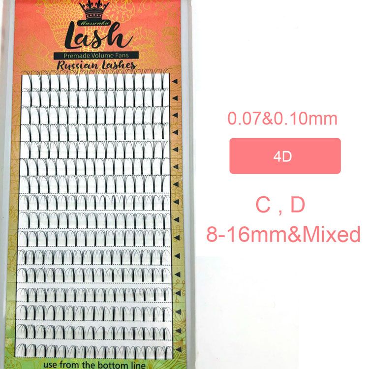 0.7-0.15 mm Thickness Premade Eyelashes 16 Rows Set