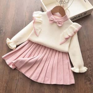 Ensemble de vêtements d'automne chauds pour fille avec jupe