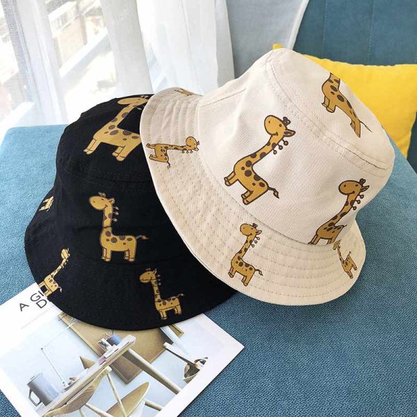 Chapeau de soleil imprimé girafe pour enfants