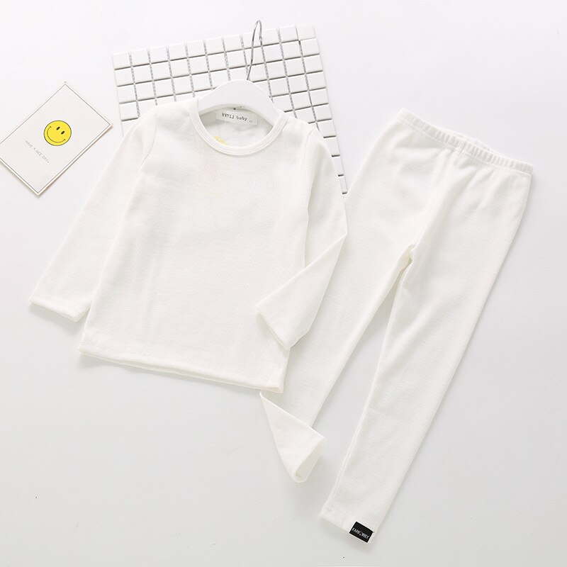 Long Sleeve Solid Color Baby Pajama Set