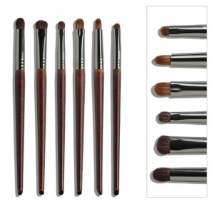 Ensemble de 6 pinceaux de maquillage pour les yeux en poils de chèvre ultra doux
