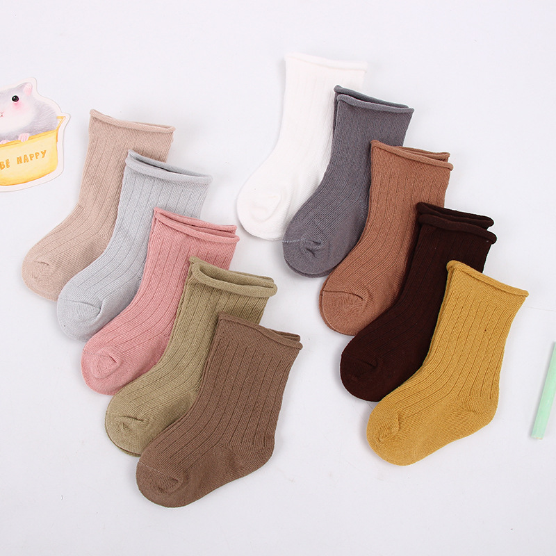 Lot de 5 paires de chaussettes en coton pour bébé fille