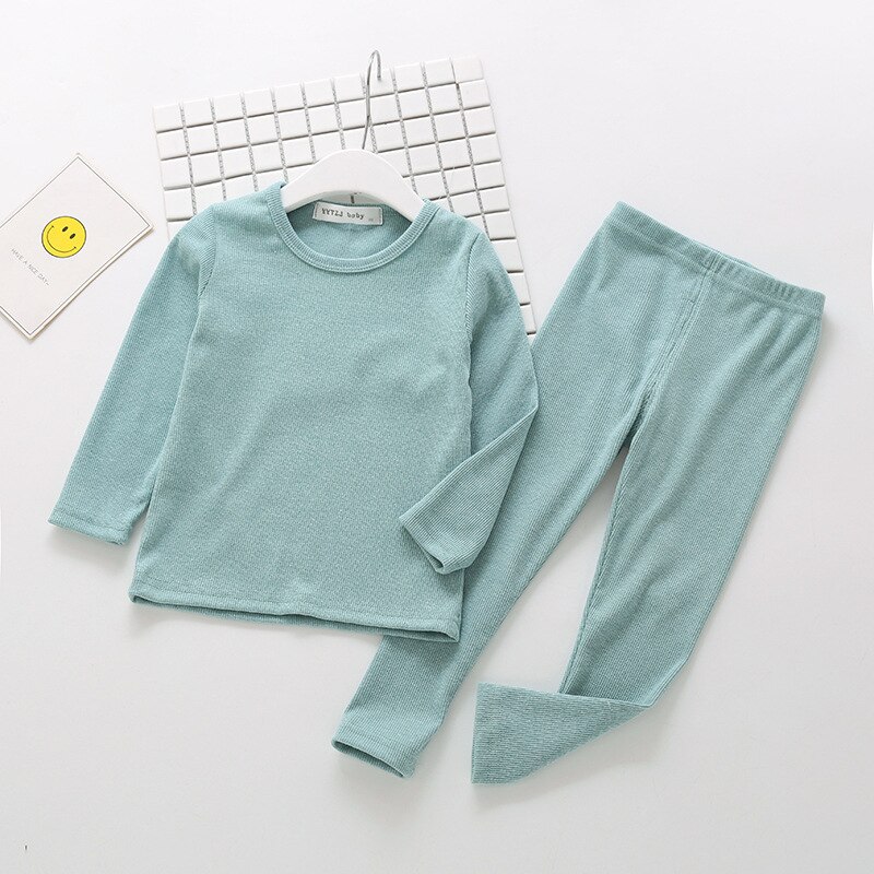 Long Sleeve Solid Color Baby Pajama Set Long Sleeve Solid Color Baby Pajama Set