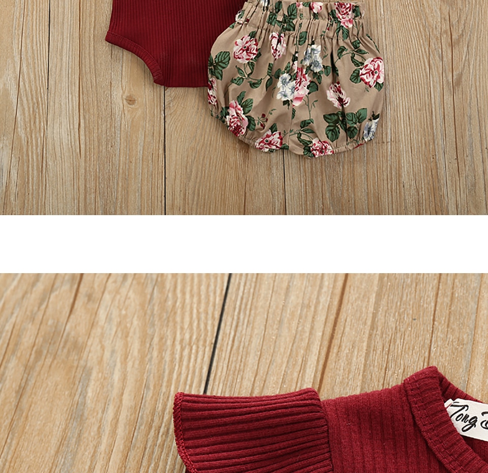 Baby Girl's Romper Shorts Hairband Summer Set Baby Girl's Romper Shorts Hairband Summer Set