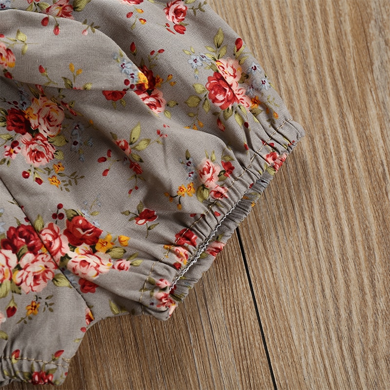 Combinaison d'été beige et marron short avec bandeau pour bébé fille – Image 7