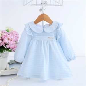 Robe bébé trapèze à col Claudine
